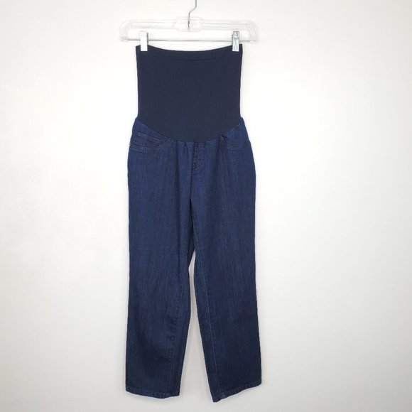 Oh Baby by Motherhood Maternity Crop Denim Jeans Secret Fit Belly Panel M (8-10) - Picture 1 of 11